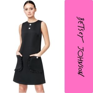 Betsey Johnson Black Two-Pocket Daisy Sheath Dress